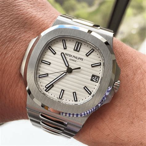 patek philippe nautilus white dial reference 5711|Patek Philippe Nautilus tiffany dial.